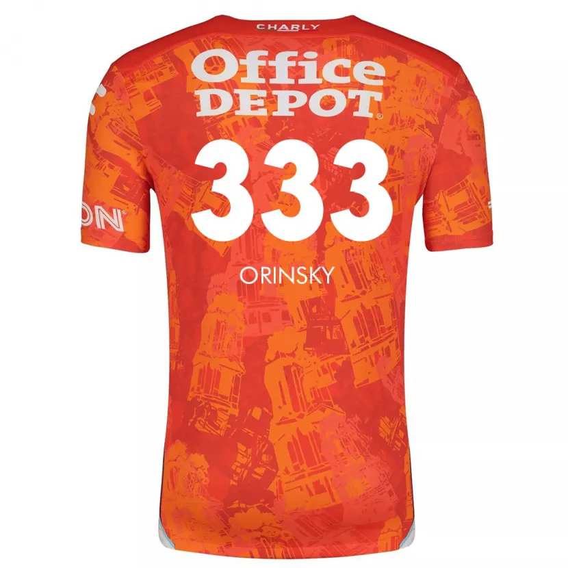 Danxen Kinderen Edson Orinsky #333 Oranje Wit Uitshirt Uittenue 2024/25 T-Shirt