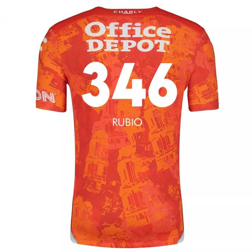 Danxen Kinderen Mateo Rubio #346 Oranje Wit Uitshirt Uittenue 2024/25 T-Shirt