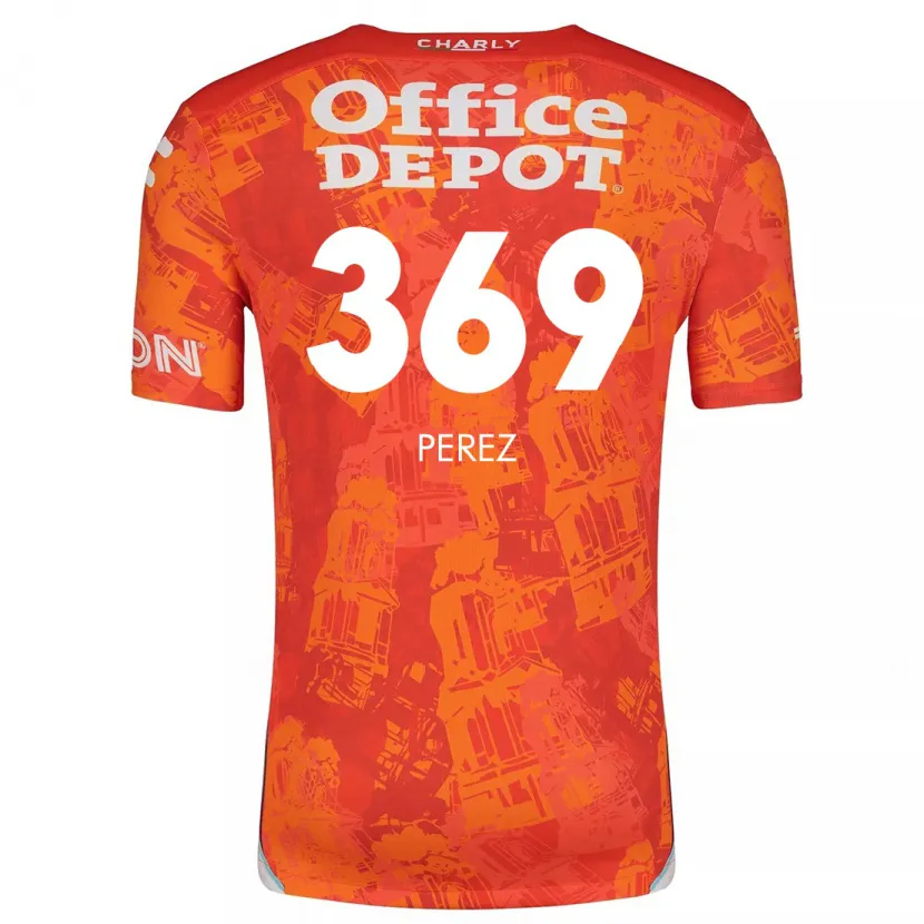 Danxen Kinderen Santiago Pérez #369 Oranje Wit Uitshirt Uittenue 2024/25 T-Shirt