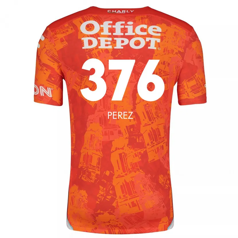 Danxen Kinderen Abraham Pérez #376 Oranje Wit Uitshirt Uittenue 2024/25 T-Shirt