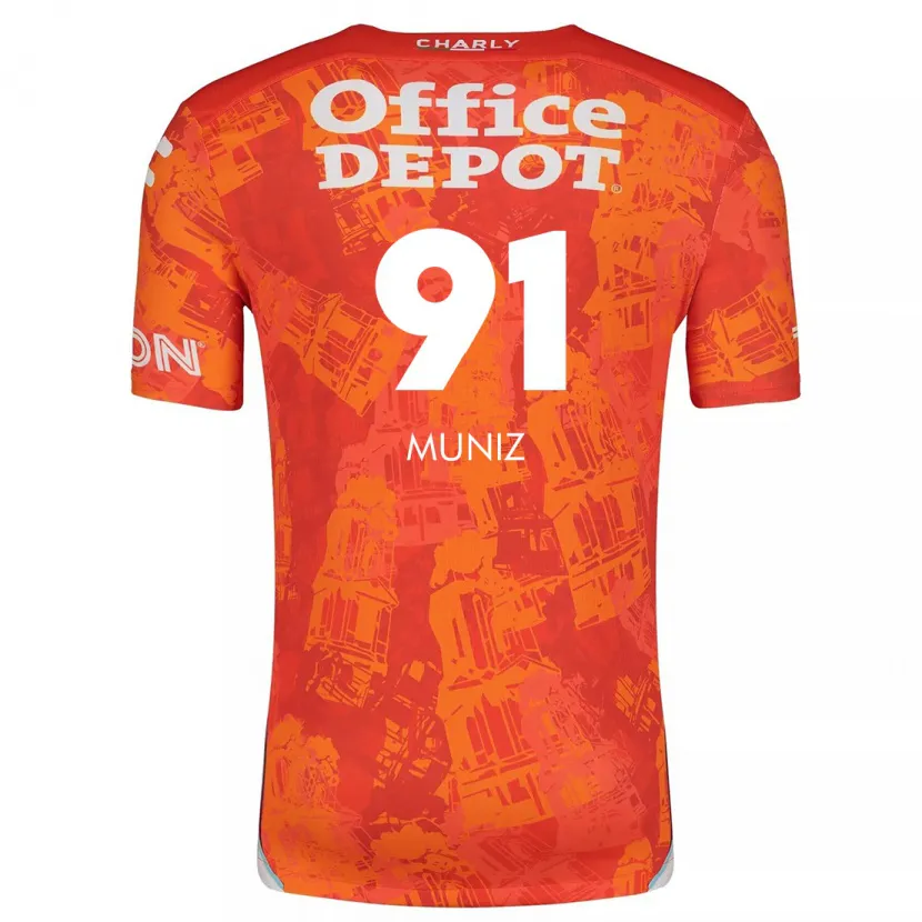 Danxen Kinderen Brandon Muñiz #91 Oranje Wit Uitshirt Uittenue 2024/25 T-Shirt