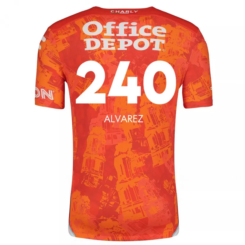 Danxen Kinderen Gael Álvarez #240 Oranje Wit Uitshirt Uittenue 2024/25 T-Shirt