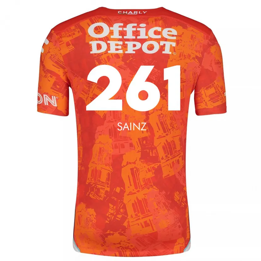 Danxen Kinderen Diego Sáinz #261 Oranje Wit Uitshirt Uittenue 2024/25 T-Shirt