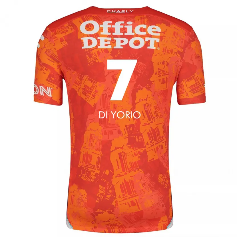 Danxen Kinderen Lucas Di Yorio #7 Oranje Wit Uitshirt Uittenue 2024/25 T-Shirt