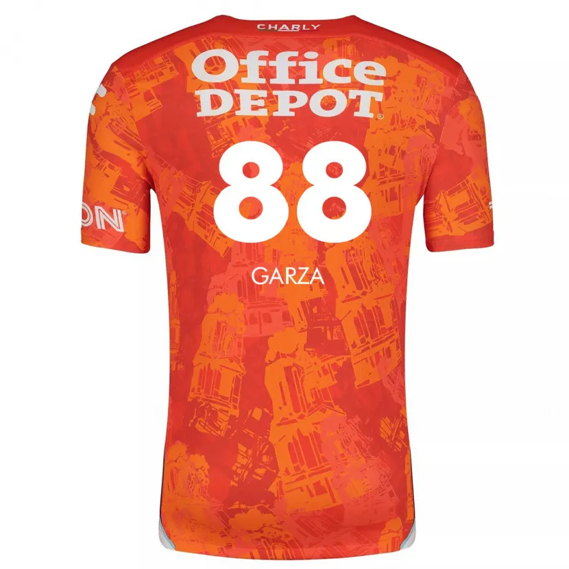 Danxen Kinderen Adrián Garza #88 Oranje Wit Uitshirt Uittenue 2024/25 T-Shirt