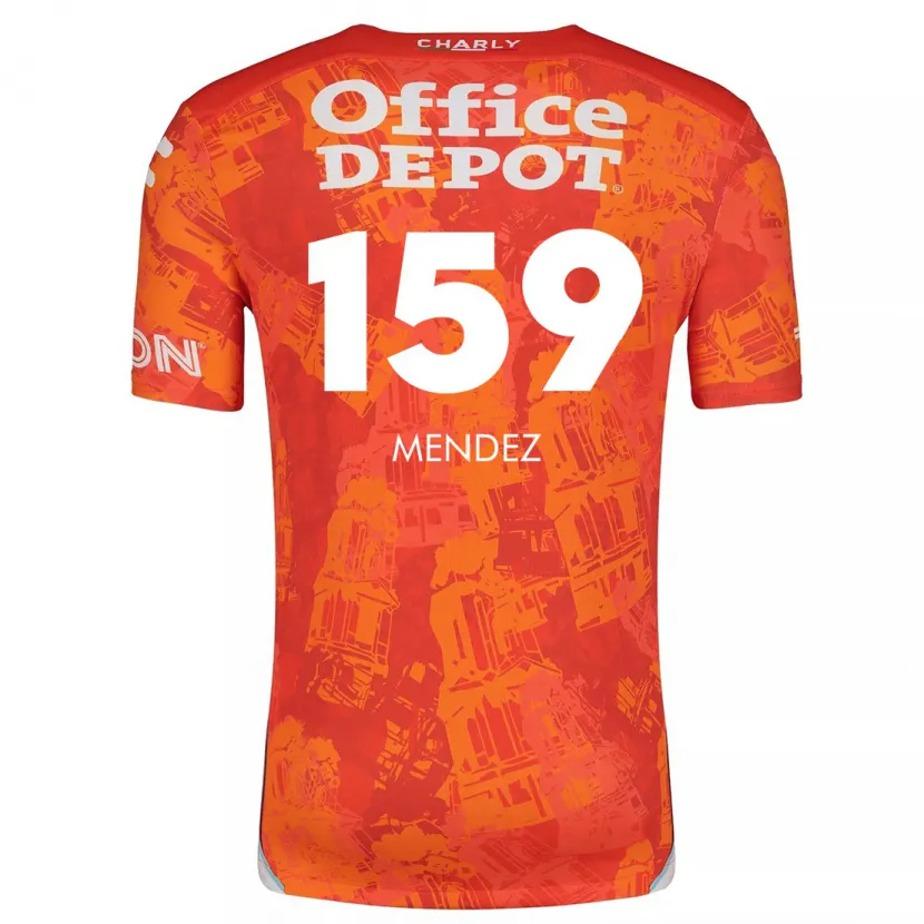 Danxen Kinderen Daniel Méndez #159 Oranje Wit Uitshirt Uittenue 2024/25 T-Shirt