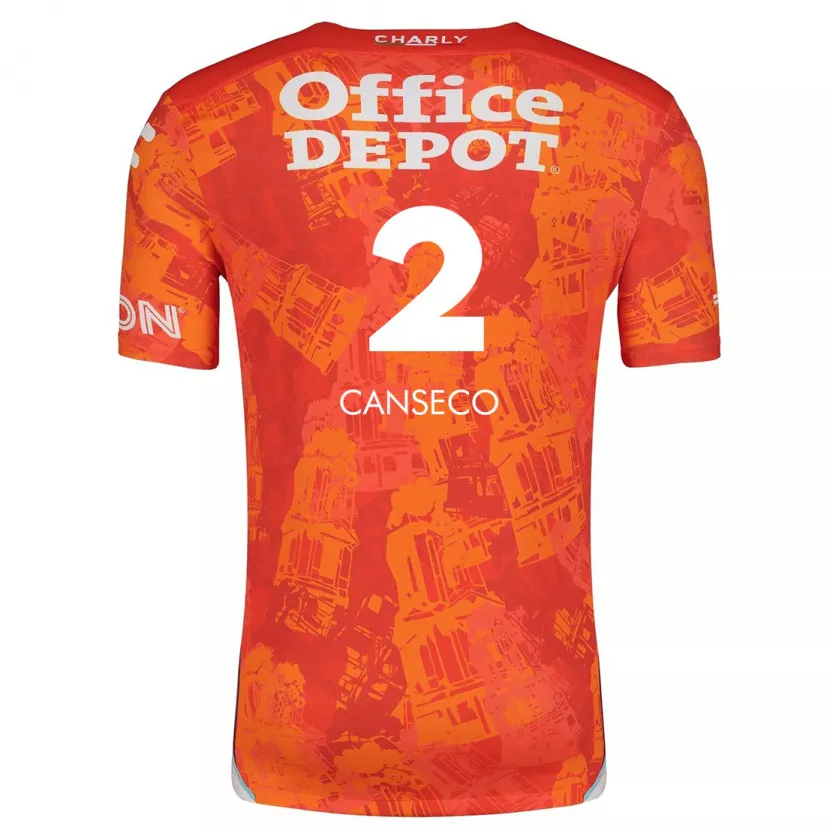 Danxen Kinderen Fernanda Canseco #2 Oranje Wit Uitshirt Uittenue 2024/25 T-Shirt