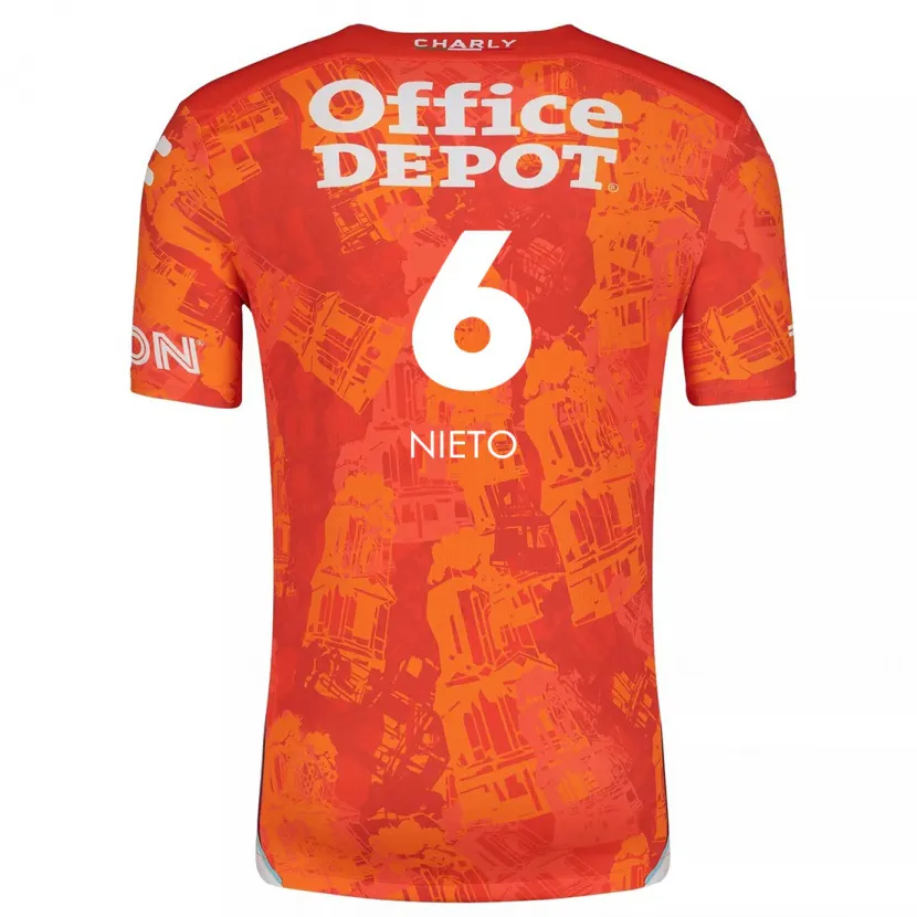 Danxen Kinderen Karla Nieto #6 Oranje Wit Uitshirt Uittenue 2024/25 T-Shirt