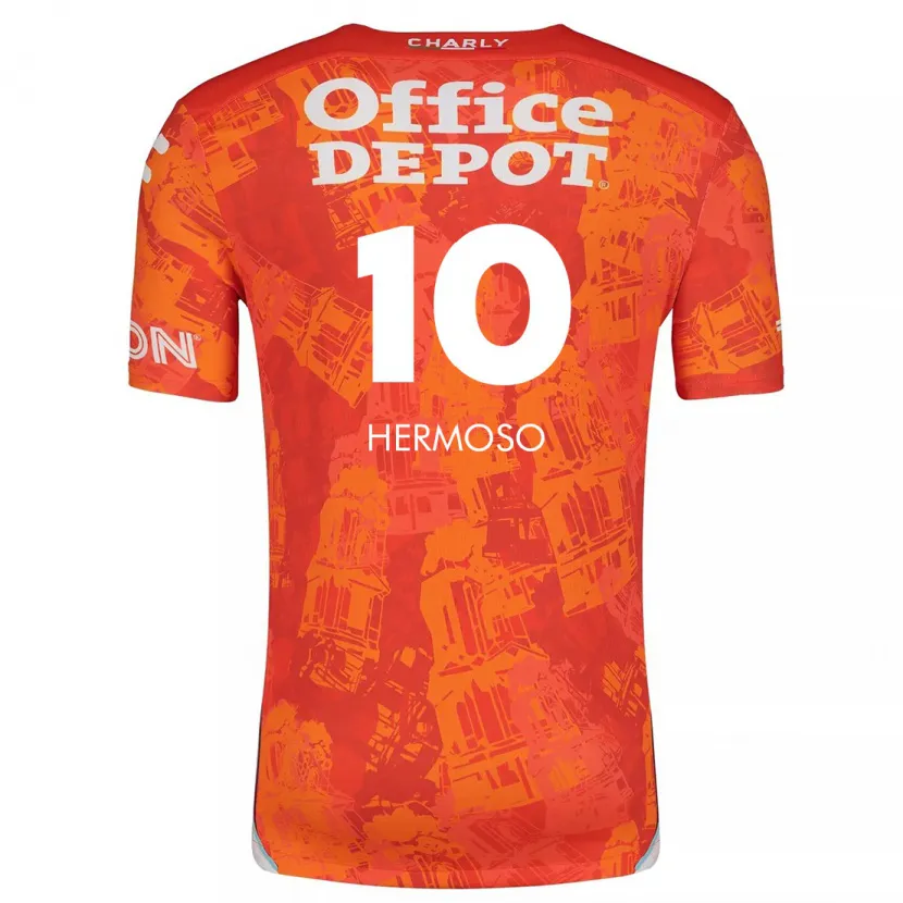 Danxen Kinderen Jennifer Hermoso #10 Oranje Wit Uitshirt Uittenue 2024/25 T-Shirt