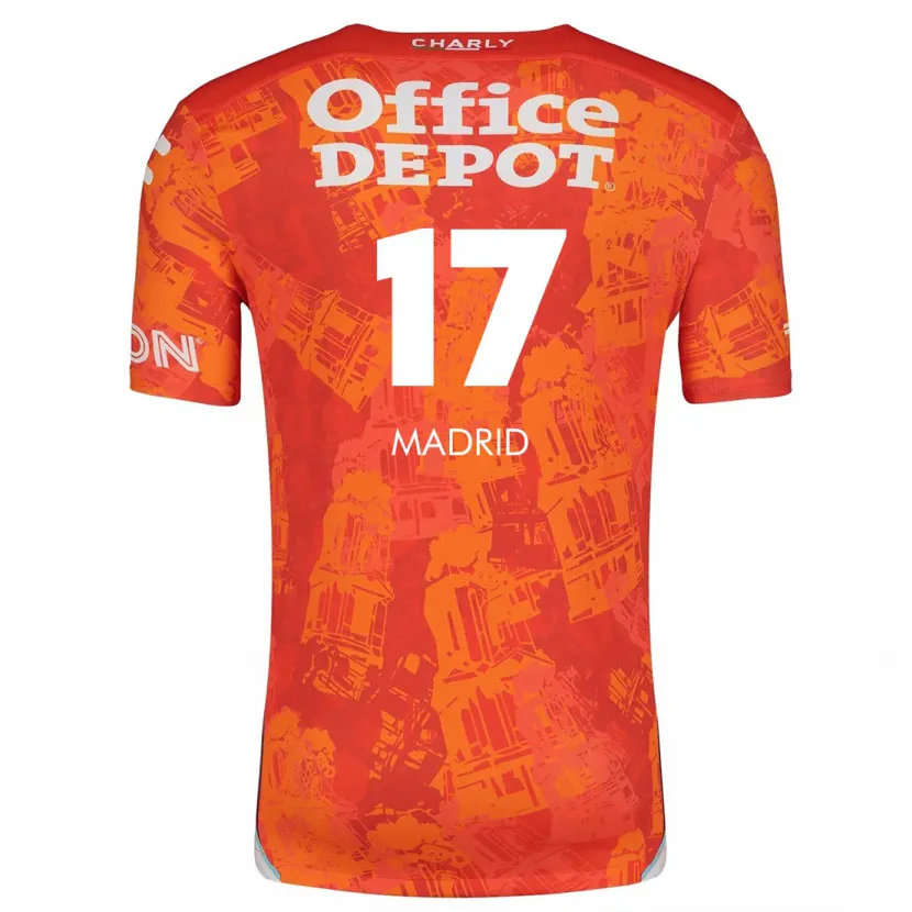 Danxen Kinderen Yanín Madrid #17 Oranje Wit Uitshirt Uittenue 2024/25 T-Shirt