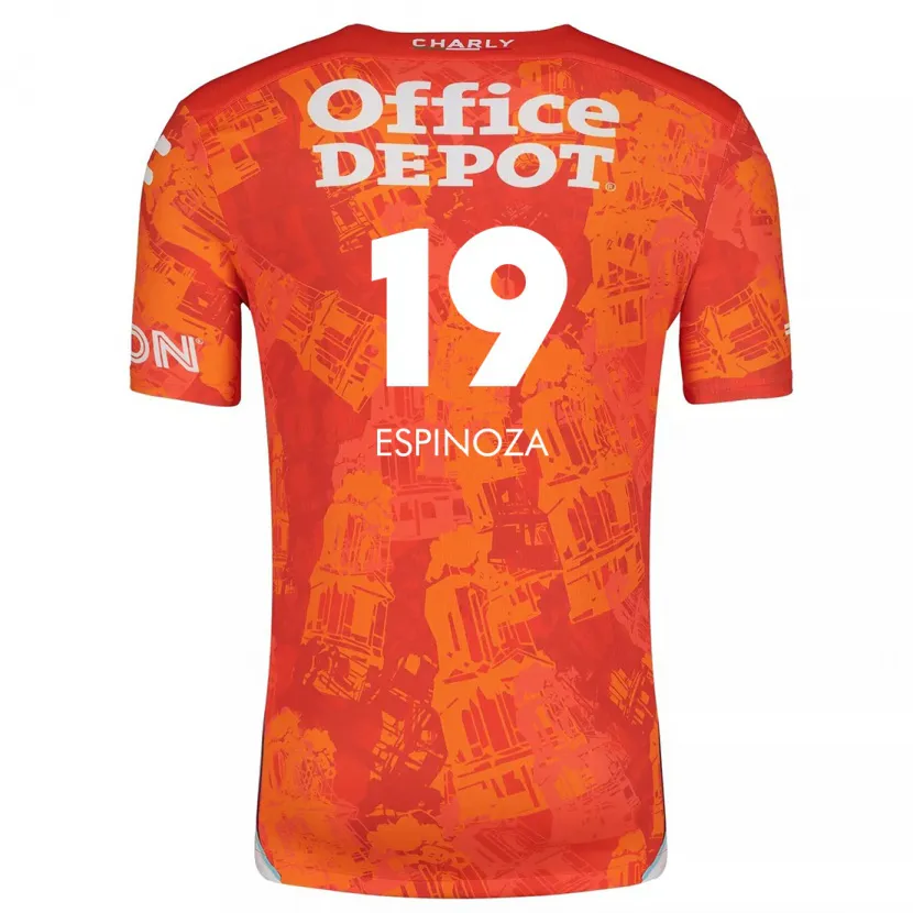 Danxen Kinderen Giselle Espinoza #19 Oranje Wit Uitshirt Uittenue 2024/25 T-Shirt