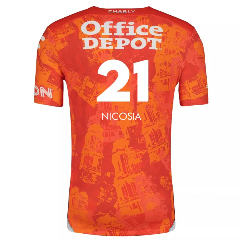 Danxen Kinderen Nina Nicosia #21 Oranje Wit Uitshirt Uittenue 2024/25 T-Shirt