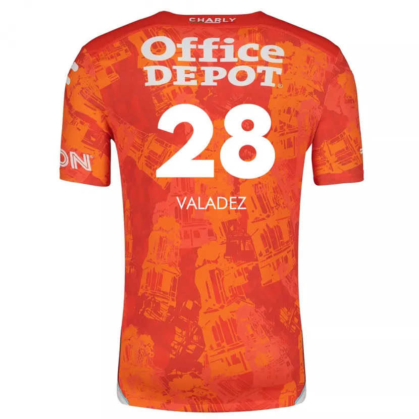 Danxen Kinderen Julia Valadez #28 Oranje Wit Uitshirt Uittenue 2024/25 T-Shirt