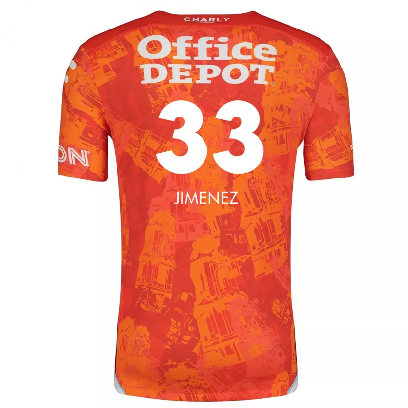 Danxen Kinderen Stefani Jiménez #33 Oranje Wit Uitshirt Uittenue 2024/25 T-Shirt