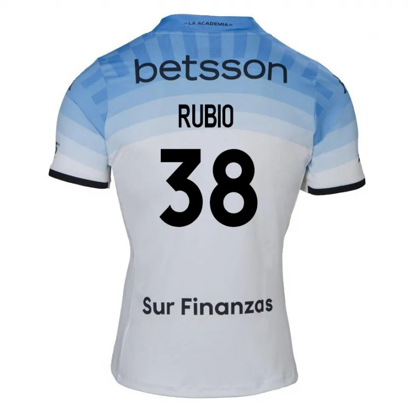 Danxen Kinderen Tobías Rubio #38 Wit Blauw Zwart Uitshirt Uittenue 2024/25 T-Shirt