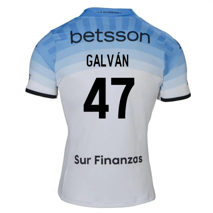 Danxen Kinderen Ignacio Galván #47 Wit Blauw Zwart Uitshirt Uittenue 2024/25 T-Shirt