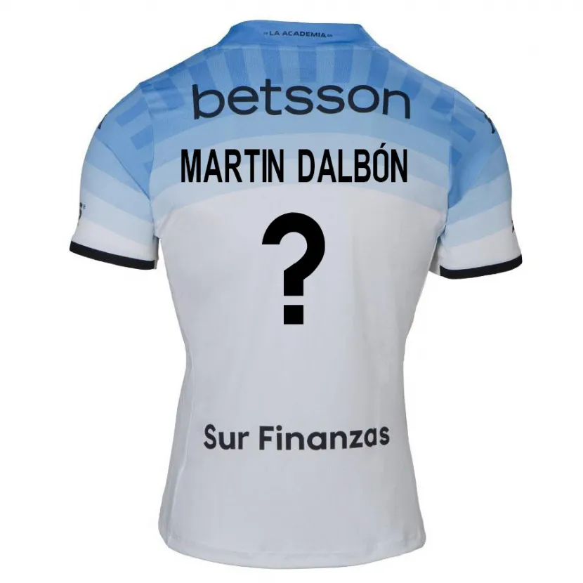 Danxen Kinderen Juan Martin Dalbón #0 Wit Blauw Zwart Uitshirt Uittenue 2024/25 T-Shirt