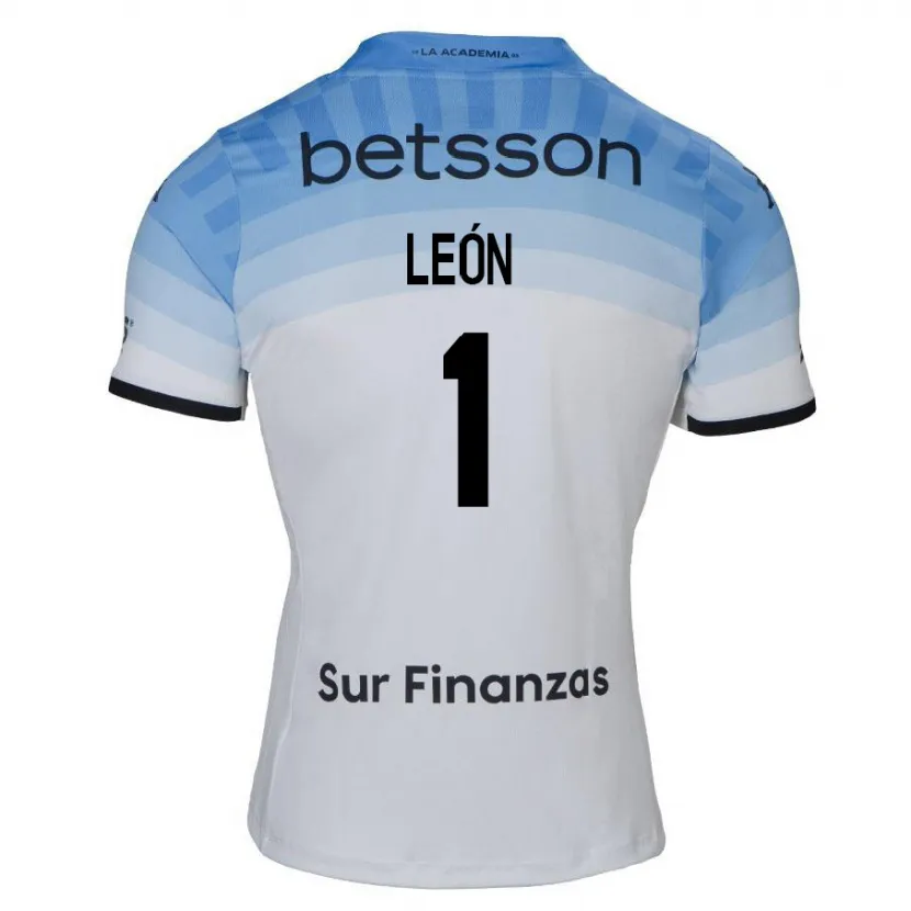 Danxen Kinderen Roberto León #1 Wit Blauw Zwart Uitshirt Uittenue 2024/25 T-Shirt