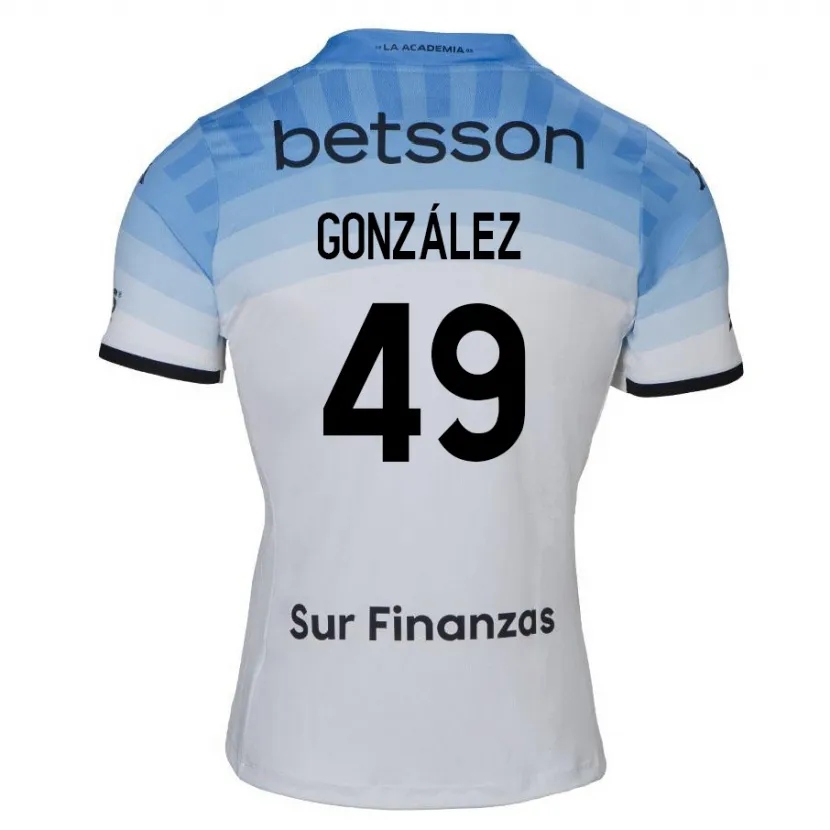 Danxen Kinderen David González #49 Wit Blauw Zwart Uitshirt Uittenue 2024/25 T-Shirt