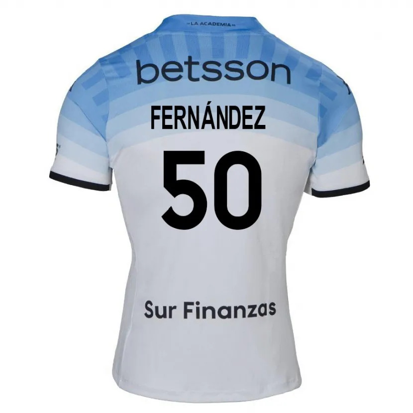 Danxen Kinderen Román Fernández #50 Wit Blauw Zwart Uitshirt Uittenue 2024/25 T-Shirt