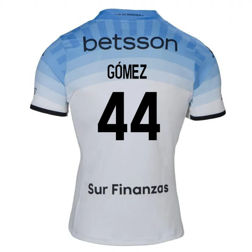 Danxen Kinderen Francisco Gómez #44 Wit Blauw Zwart Uitshirt Uittenue 2024/25 T-Shirt