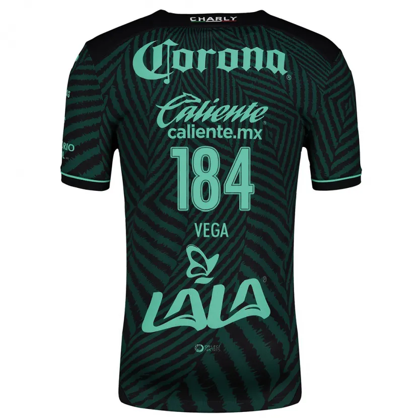 Danxen Kinderen Luis Vega #184 Zwart Groen Uitshirt Uittenue 2024/25 T-Shirt