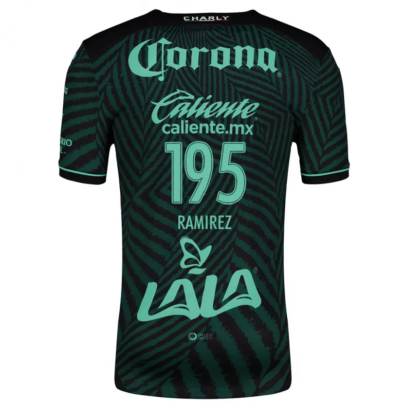 Danxen Kinderen Jesús Ramírez #195 Zwart Groen Uitshirt Uittenue 2024/25 T-Shirt