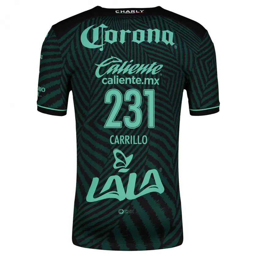 Danxen Kinderen Ángel Carrillo #231 Zwart Groen Uitshirt Uittenue 2024/25 T-Shirt