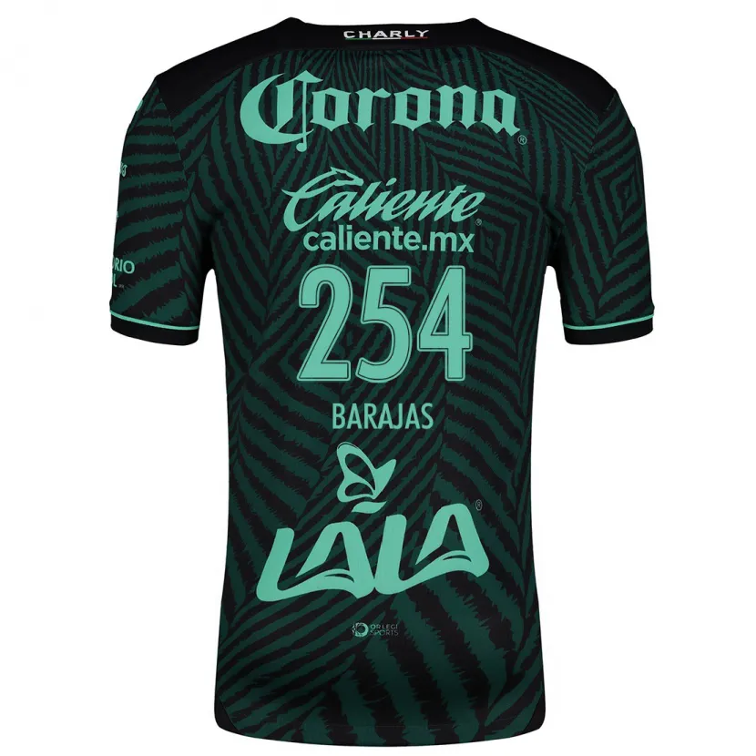 Danxen Kinderen Sergio Barajas #254 Zwart Groen Uitshirt Uittenue 2024/25 T-Shirt