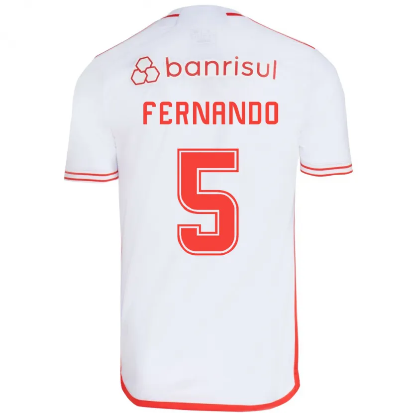 Danxen Kinderen Fernando #5 Wit Rood Uitshirt Uittenue 2024/25 T-Shirt