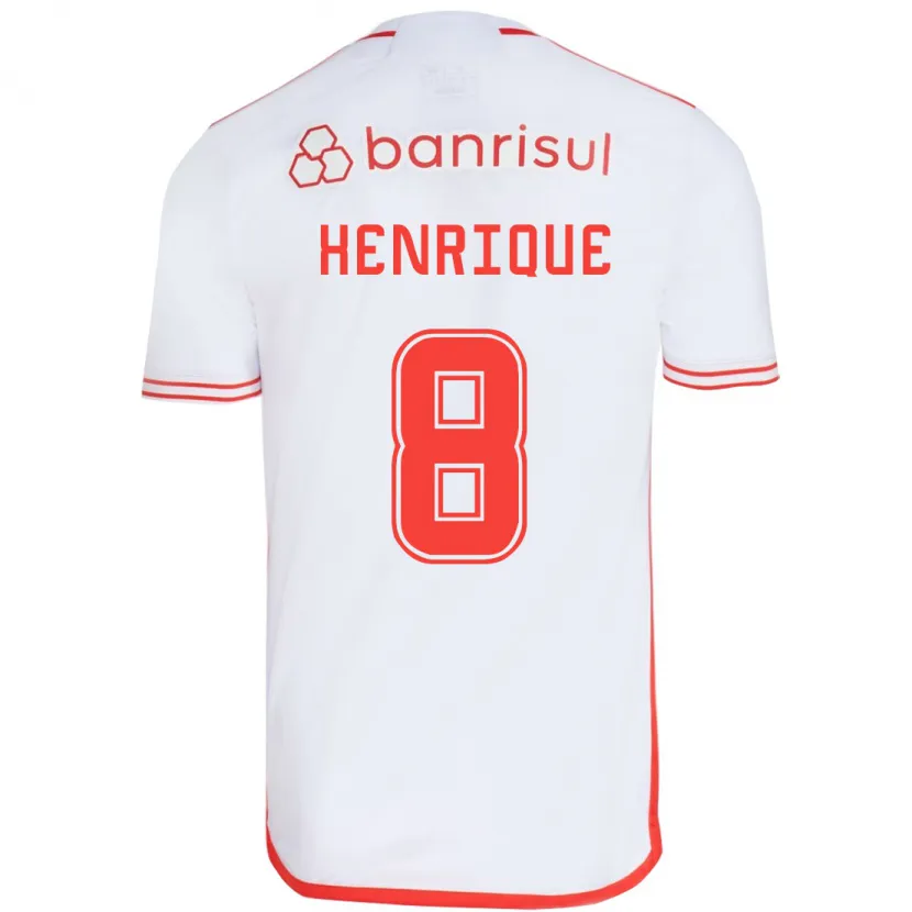 Danxen Kinderen Bruno Henrique #8 Wit Rood Uitshirt Uittenue 2024/25 T-Shirt