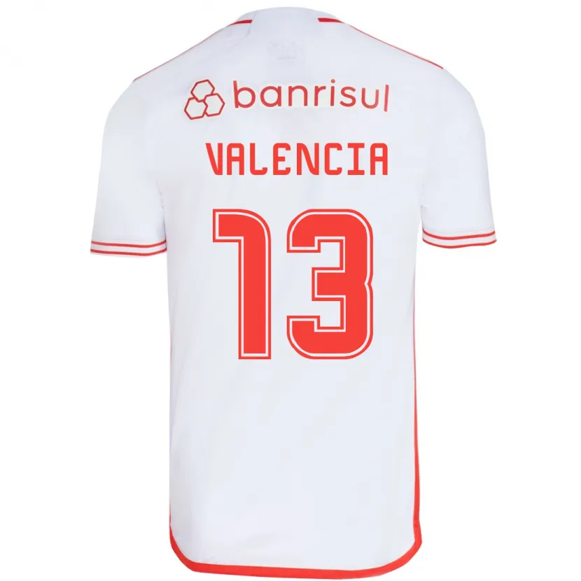 Danxen Kinderen Enner Valencia #13 Wit Rood Uitshirt Uittenue 2024/25 T-Shirt