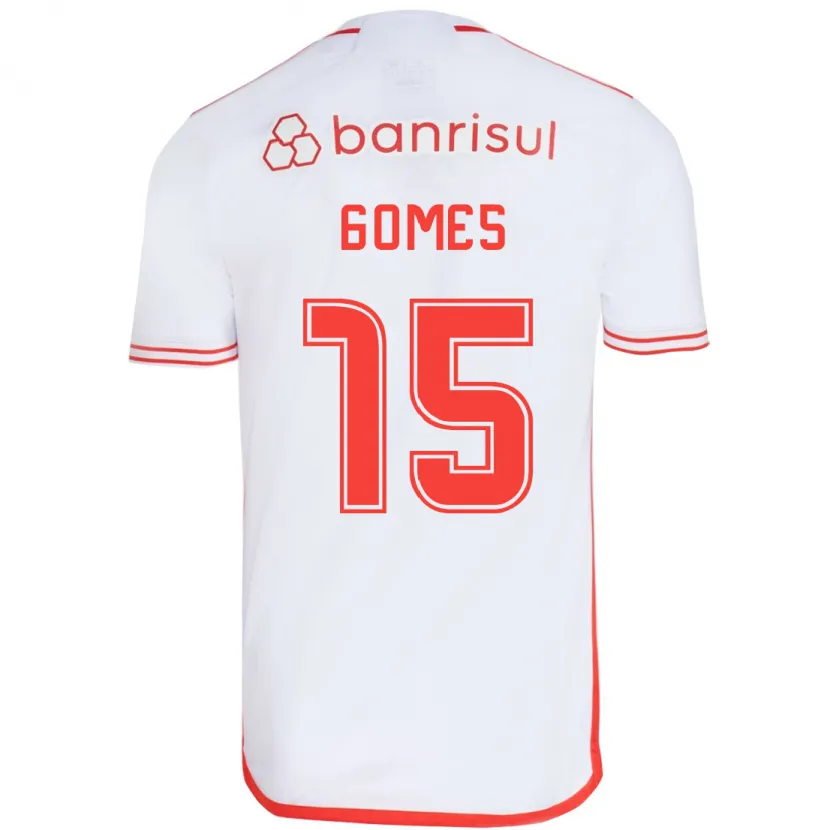 Danxen Kinderen Bruno Gomes #15 Wit Rood Uitshirt Uittenue 2024/25 T-Shirt