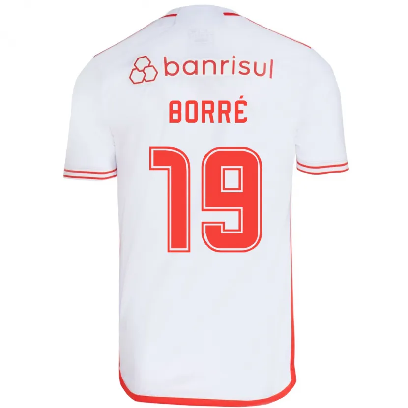 Danxen Kinderen Rafael Borré #19 Wit Rood Uitshirt Uittenue 2024/25 T-Shirt