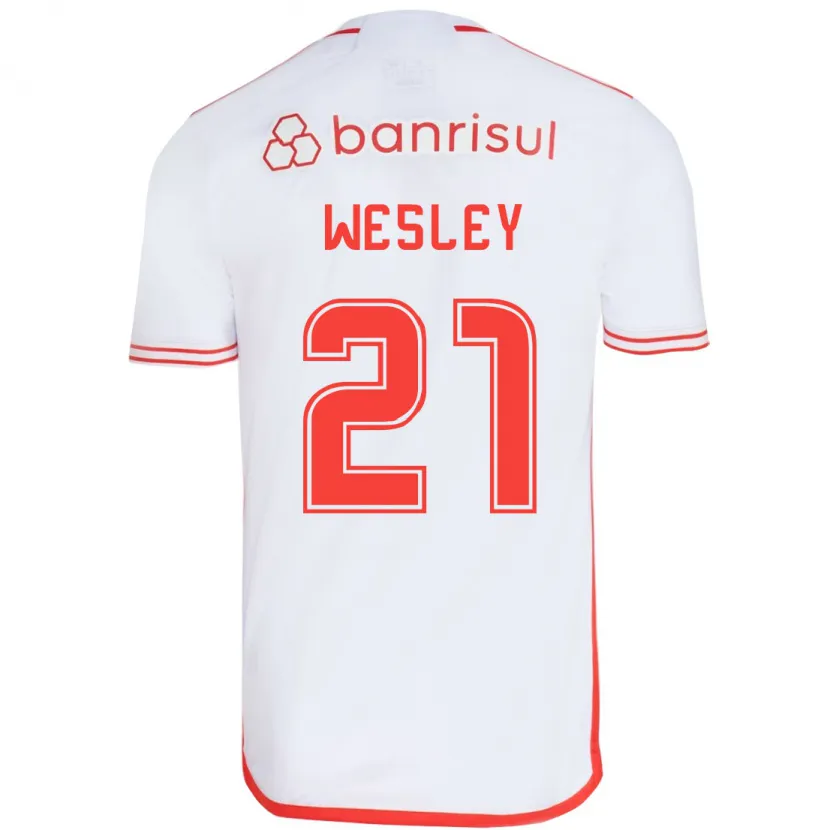 Danxen Kinderen Wesley #21 Wit Rood Uitshirt Uittenue 2024/25 T-Shirt