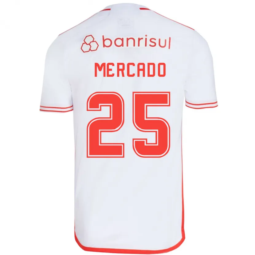 Danxen Kinderen Gabriel Mercado #25 Wit Rood Uitshirt Uittenue 2024/25 T-Shirt