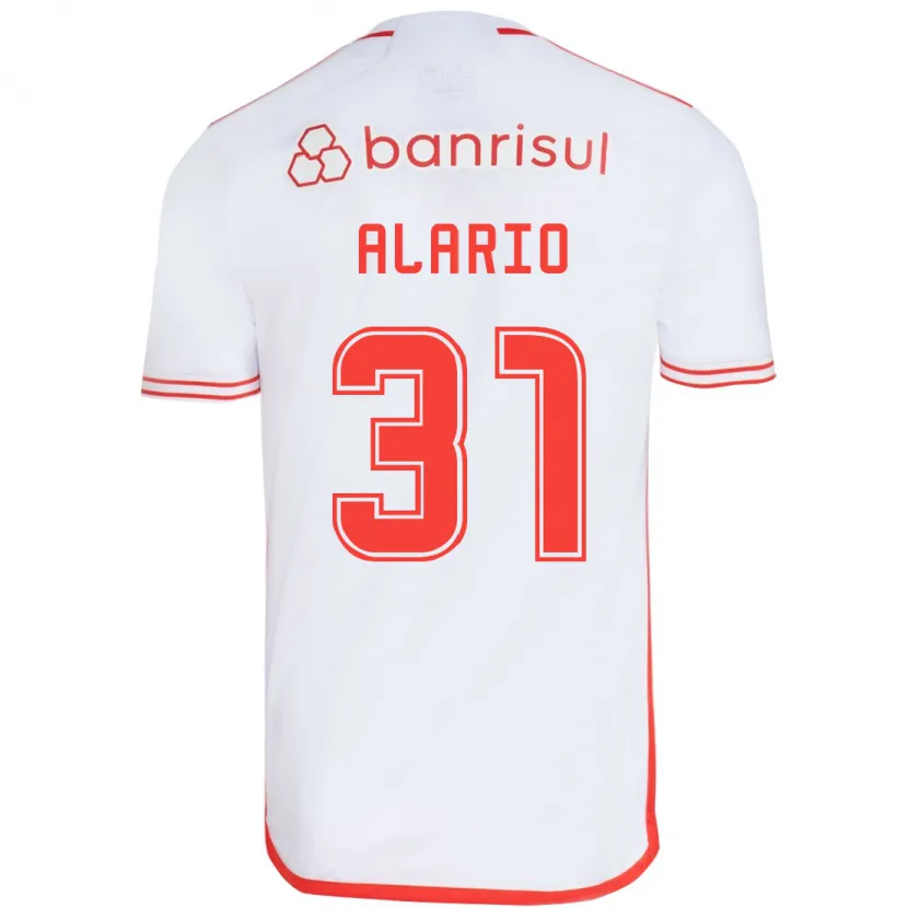 Danxen Kinderen Lucas Alario #31 Wit Rood Uitshirt Uittenue 2024/25 T-Shirt