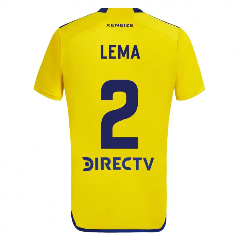 Danxen Kinderen Cristian Lema #2 Geel Blauw Uitshirt Uittenue 2024/25 T-Shirt