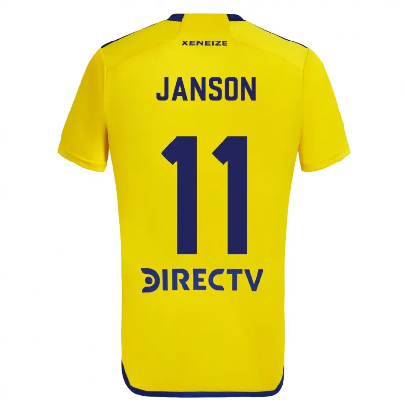 Danxen Kinderen Lucas Janson #11 Geel Blauw Uitshirt Uittenue 2024/25 T-Shirt