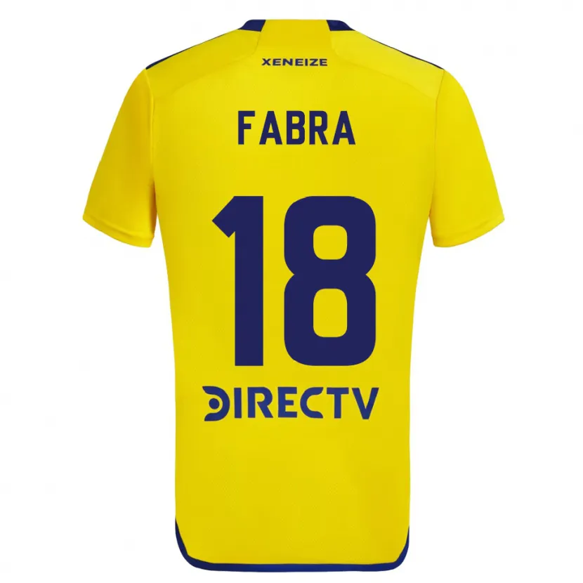 Danxen Kinderen Frank Fabra #18 Geel Blauw Uitshirt Uittenue 2024/25 T-Shirt