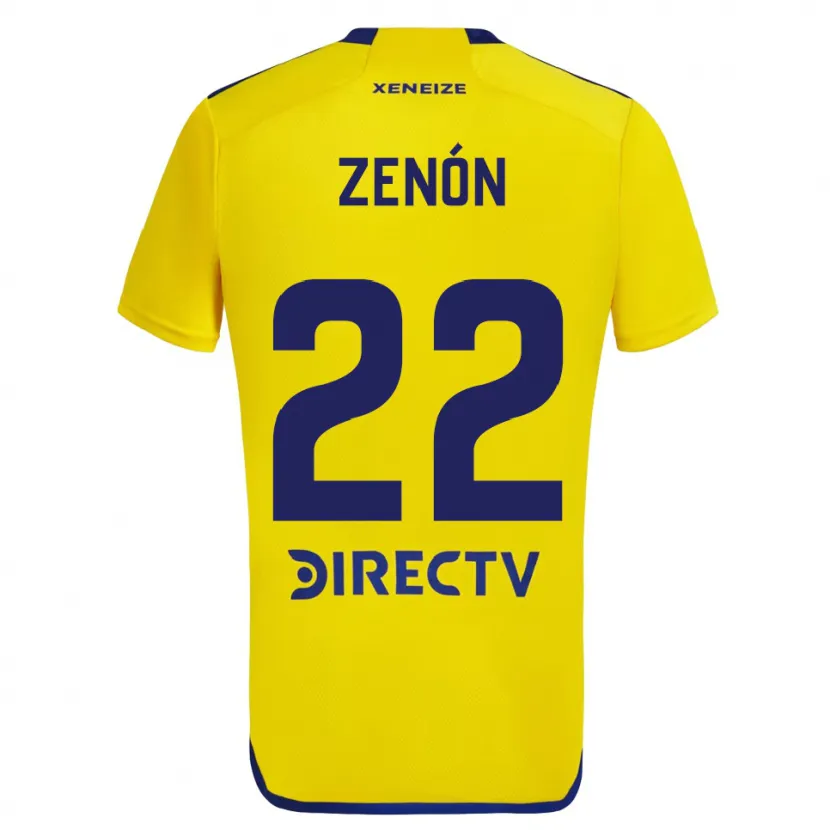 Danxen Kinderen Kevin Zenón #22 Geel Blauw Uitshirt Uittenue 2024/25 T-Shirt