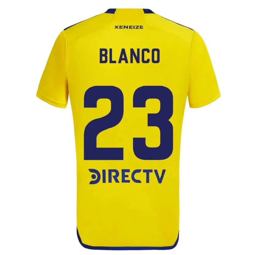 Danxen Kinderen Lautaro Blanco #23 Geel Blauw Uitshirt Uittenue 2024/25 T-Shirt