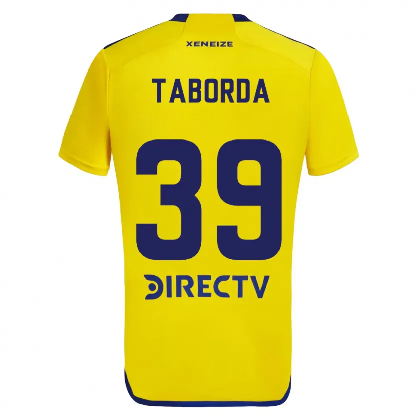 Danxen Kinderen Vicente Taborda #39 Geel Blauw Uitshirt Uittenue 2024/25 T-Shirt