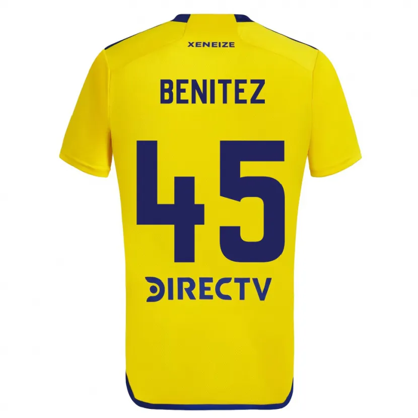 Danxen Kinderen Mauricio Benítez #45 Geel Blauw Uitshirt Uittenue 2024/25 T-Shirt