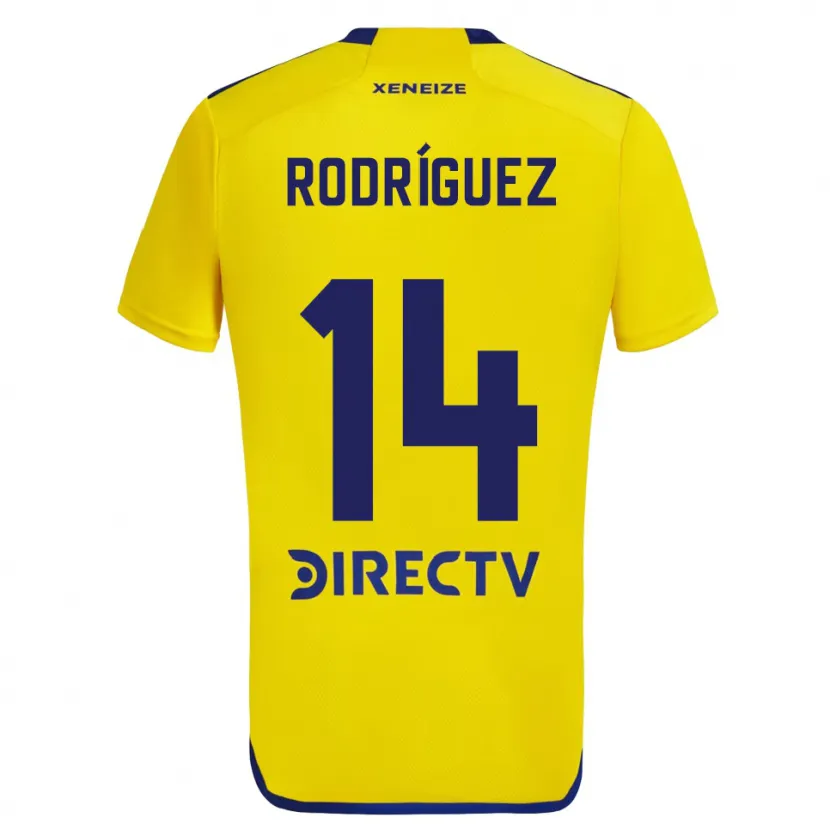 Danxen Kinderen Isaías Rodríguez #14 Geel Blauw Uitshirt Uittenue 2024/25 T-Shirt