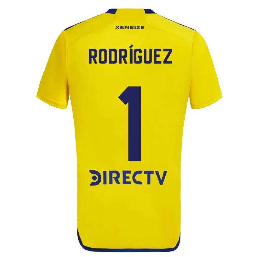 Danxen Kinderen Fernando Rodríguez #1 Geel Blauw Uitshirt Uittenue 2024/25 T-Shirt