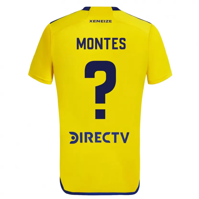 Danxen Kinderen Rodrigo Montes #0 Geel Blauw Uitshirt Uittenue 2024/25 T-Shirt