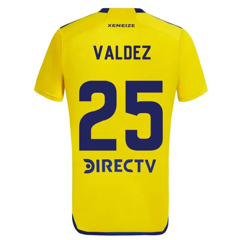 Danxen Kinderen Bruno Valdez #25 Geel Blauw Uitshirt Uittenue 2024/25 T-Shirt