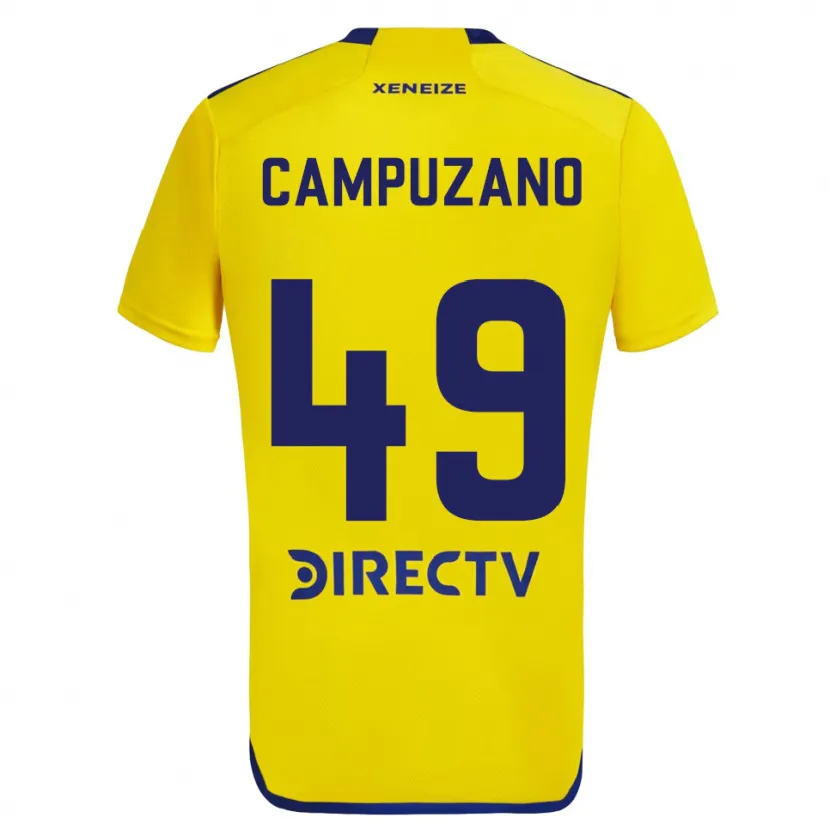 Danxen Kinderen Jorman Campuzano #49 Geel Blauw Uitshirt Uittenue 2024/25 T-Shirt