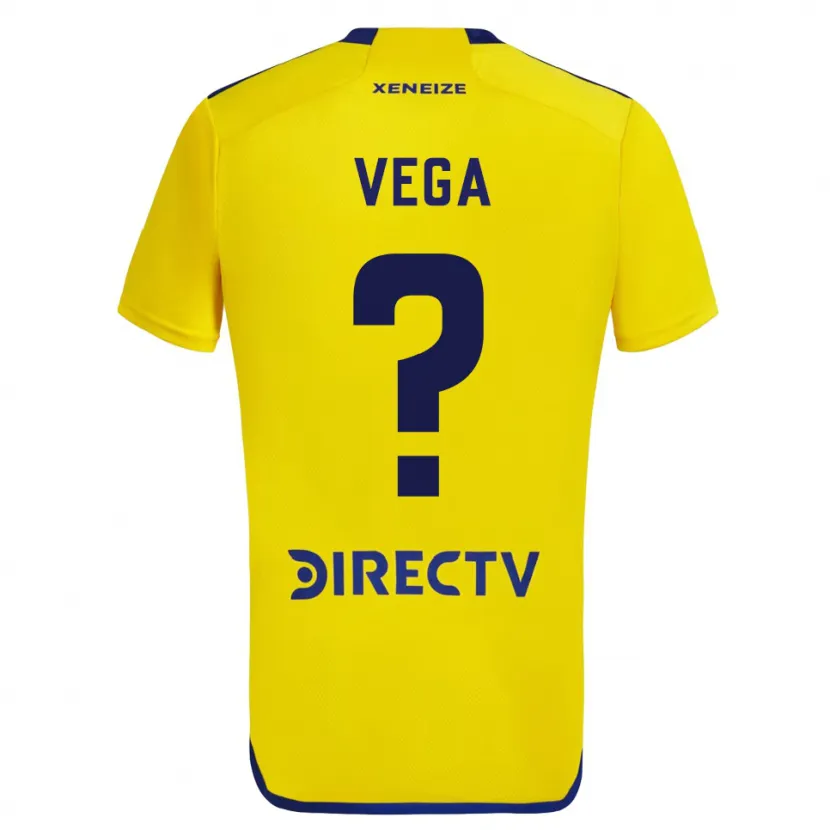 Danxen Kinderen Gabriel Vega #0 Geel Blauw Uitshirt Uittenue 2024/25 T-Shirt